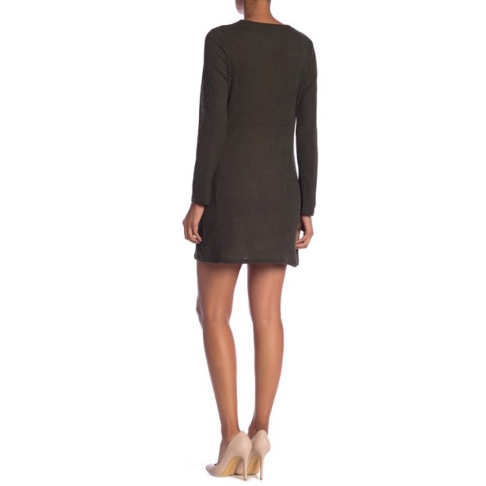 NWT Papillon Long Sleeve Knit Dress in Olive - Picture 2 of 4